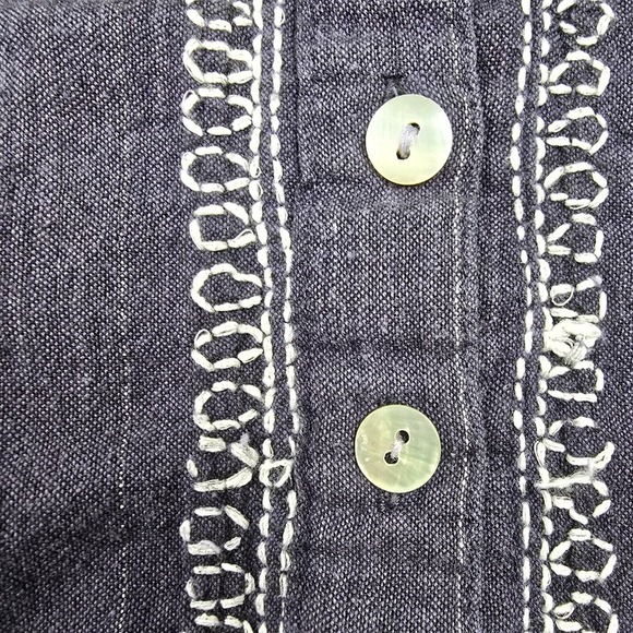 Fresh Produce Top Womens XL/XXL Blue Long Sleeve Pullover Embroidered Boho - Picture 5 of 13